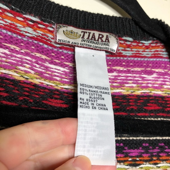 Tiara International Patterned Button Down Sweater - Picture 5 of 5